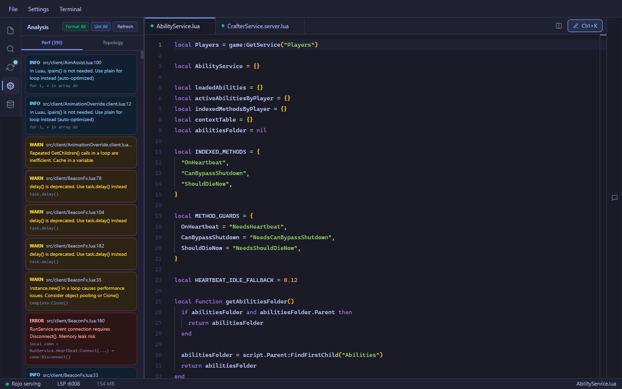 AI Luau code generation screenshot